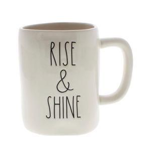 487. Rae Dunn by Magenta RISE & SHINE Ceramic Coffee Mug